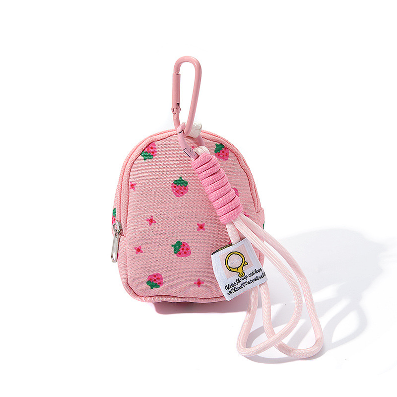 Mini Backpack Purse - Mini monedero con estampado de fresa