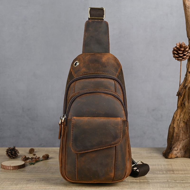 Bolso de pecho multifunción de - Leather Backpack Vintage reseña y precio