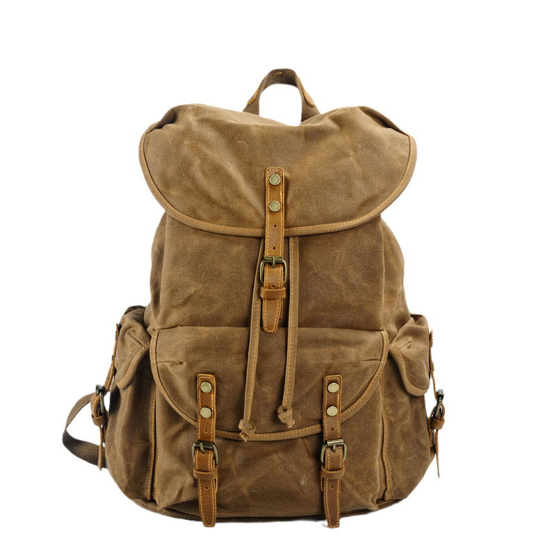 Mochila retro de lona encerada - Canvas Backpack Casual reseña y precio